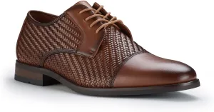 Ferro Aldo Mens Classic Cap-Toe Lace Up Derby Dress Shoes