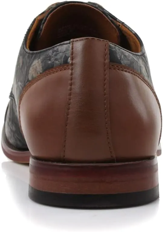Ferro Aldo Mens Classic Cap-Toe Lace Up Derby Dress Shoes