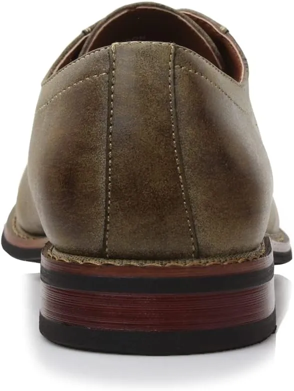 Ferro Aldo Mens Classic Cap-Toe Lace Up Derby Dress Shoes