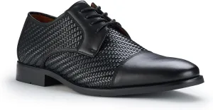 Ferro Aldo Mens Classic Cap-Toe Lace Up Derby Dress Shoes