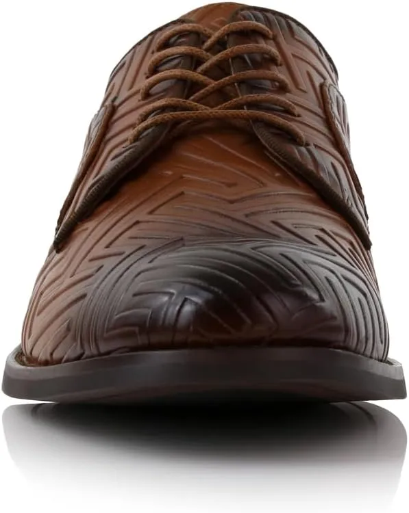 Ferro Aldo Men's Classic Round-Toe Fashion Derby Dress Shoes