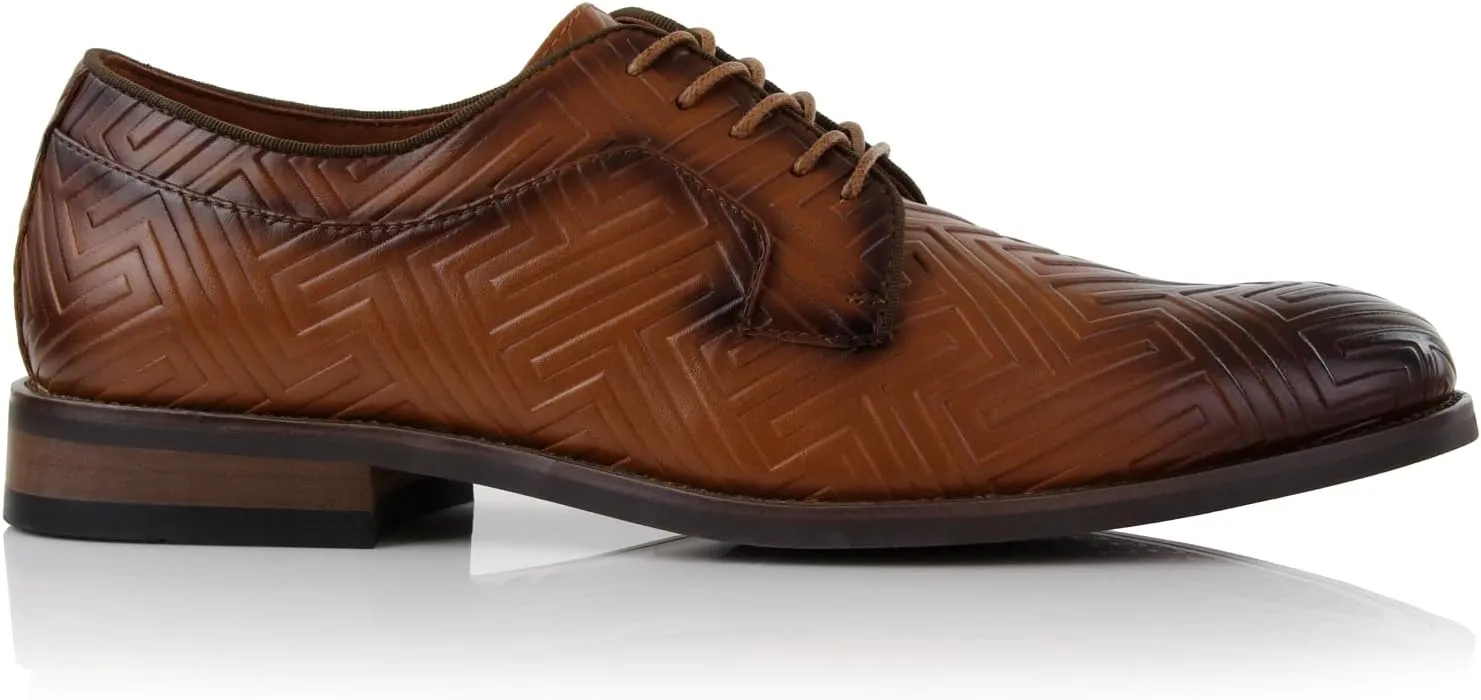 Ferro Aldo Men's Classic Round-Toe Fashion Derby Dress Shoes