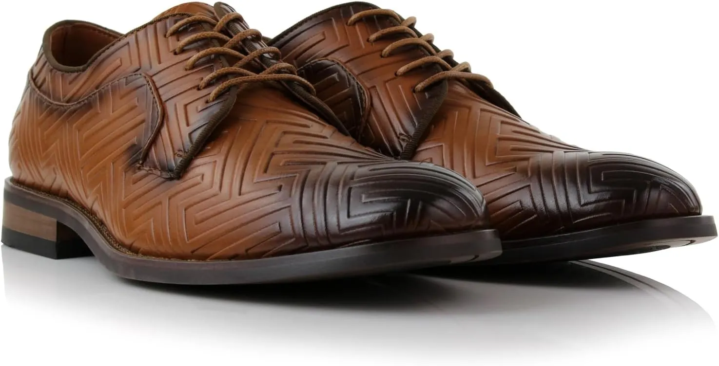 Ferro Aldo Men's Classic Round-Toe Fashion Derby Dress Shoes