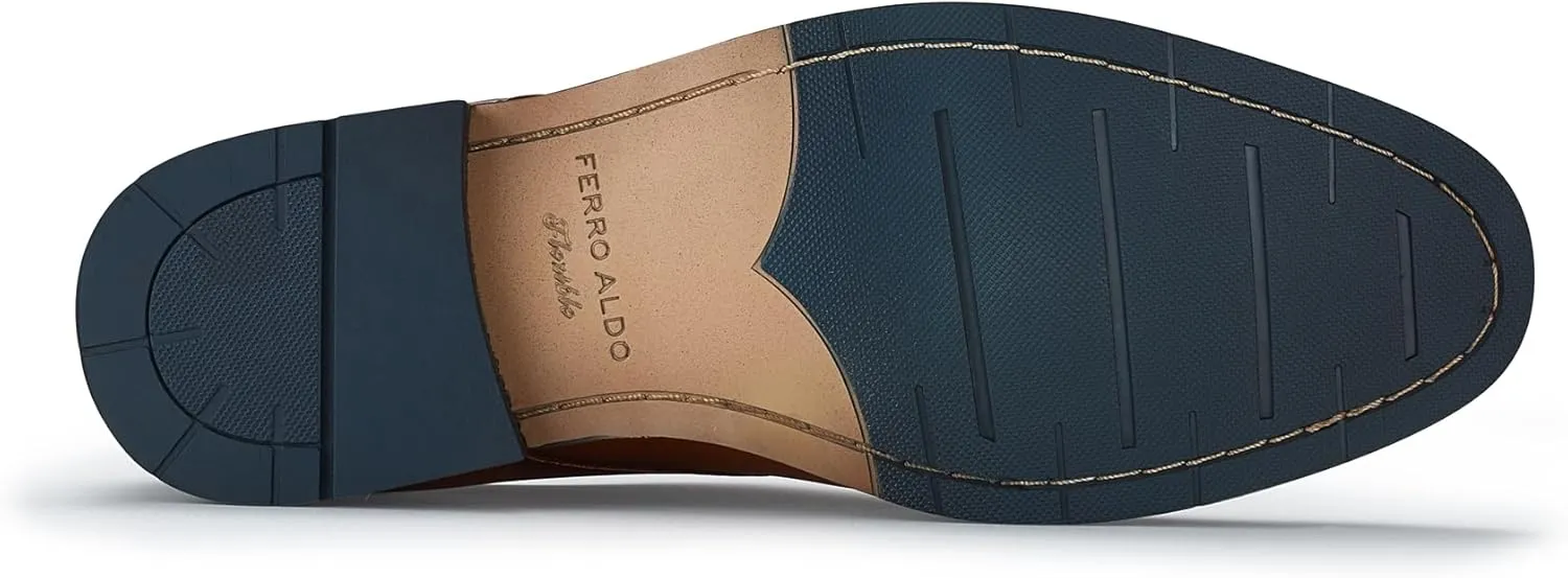 Ferro Aldo Men's Classic Round-Toe Fashion Derby Dress Shoes