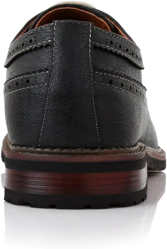 Ferro Aldo Phillip MFA19312 Mens Classic Brogue Wingtip Perforated Derby Dress Shoes