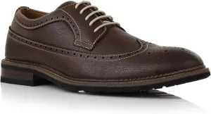 Ferro Aldo Phillip MFA19312 Mens Classic Brogue Wingtip Perforated Derby Dress Shoes