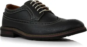 Ferro Aldo Phillip MFA19312 Mens Classic Brogue Wingtip Perforated Derby Dress Shoes