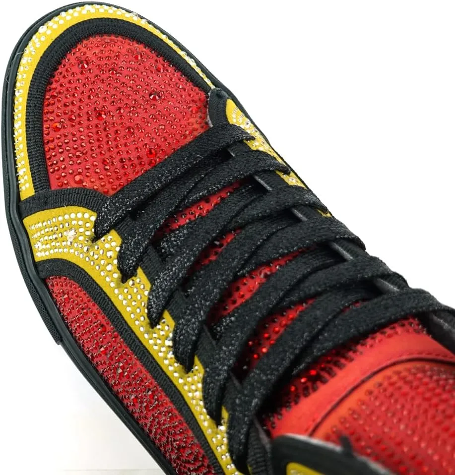 FI-2402 Rhinestones Suedes High Top Sneaker
