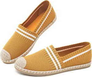 FINIWOR Espadrilles for Women Black Flat Shoes Women White Ballet Loafers Breathable Soft Casual Walking Slip On Shoes Women