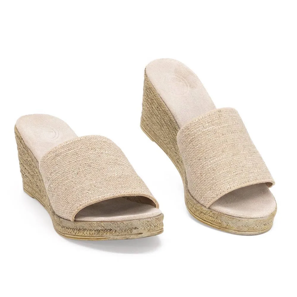 Finn Slip On Espadrille Wedge: Linen