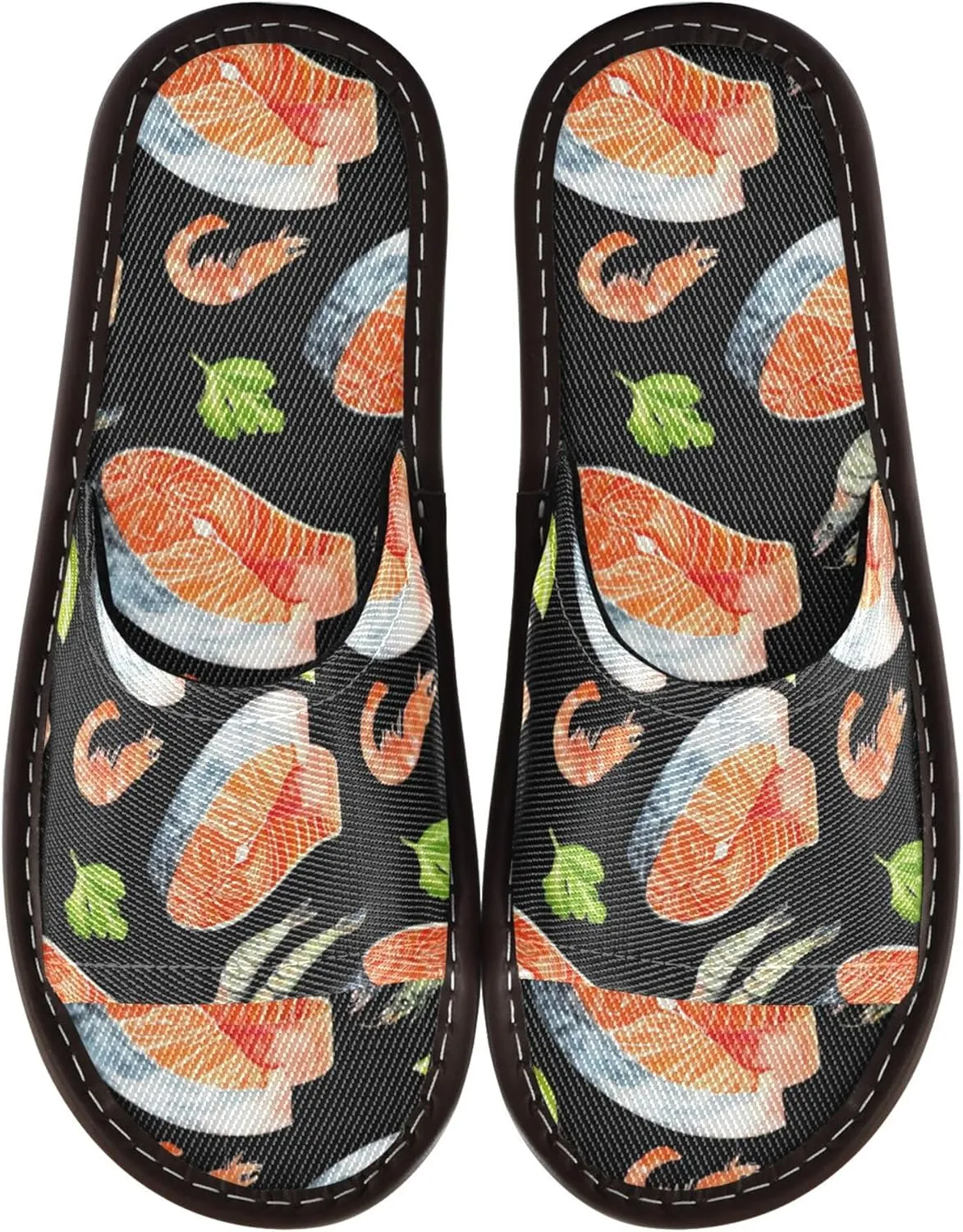 Fisyme Slippers for Women Men Slip-On Open Toe Indoor Outdoor House Shoes Home Slipper