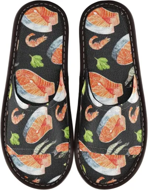 Fisyme Slippers for Women Men Slip-On Open Toe Indoor Outdoor House Shoes Home Slipper