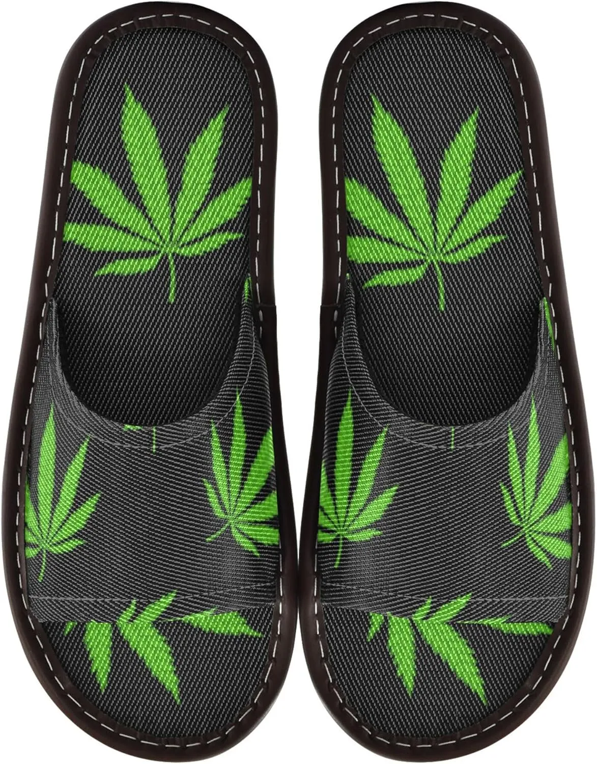 Fisyme Slippers for Women Men Slip-On Open Toe Indoor Outdoor House Shoes Home Slipper
