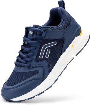 FitVille Men's Walking Shoes Wide Width Diabetic Shoes Orthopedic Sneaker Hook and Loop Running Shoes for Flat Feet Plantar Fasciitis - Rebound Core V7