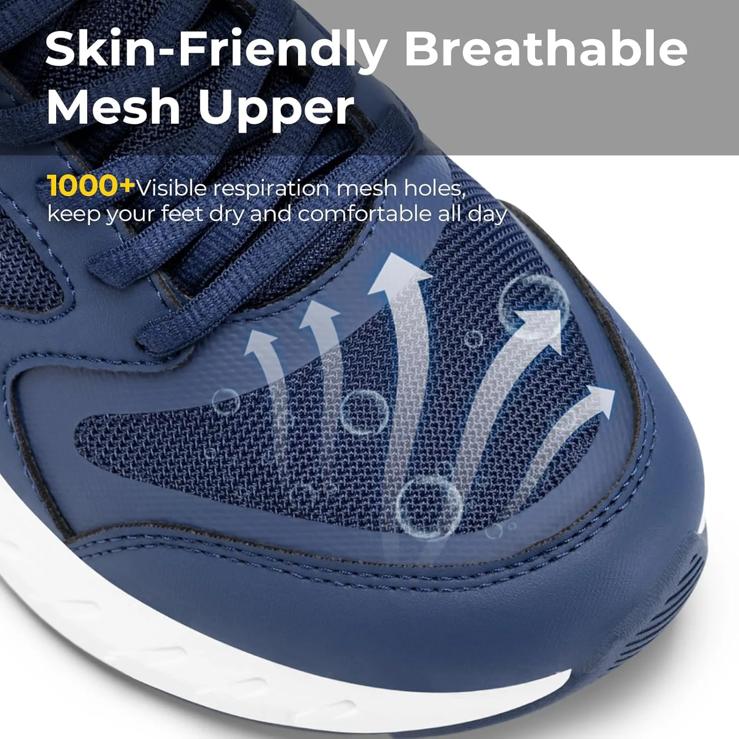 FitVille Men's Walking Shoes Wide Width Diabetic Shoes Orthopedic Sneaker Hook and Loop Running Shoes for Flat Feet Plantar Fasciitis - Rebound Core V7