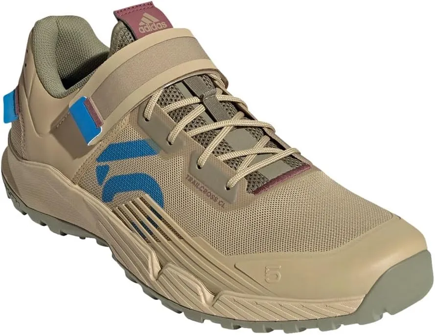 Five Ten Trailcross Mountain Clipless Shoes - Men's, Beige Tone/Blue Rush/Orbit Green, 10.5