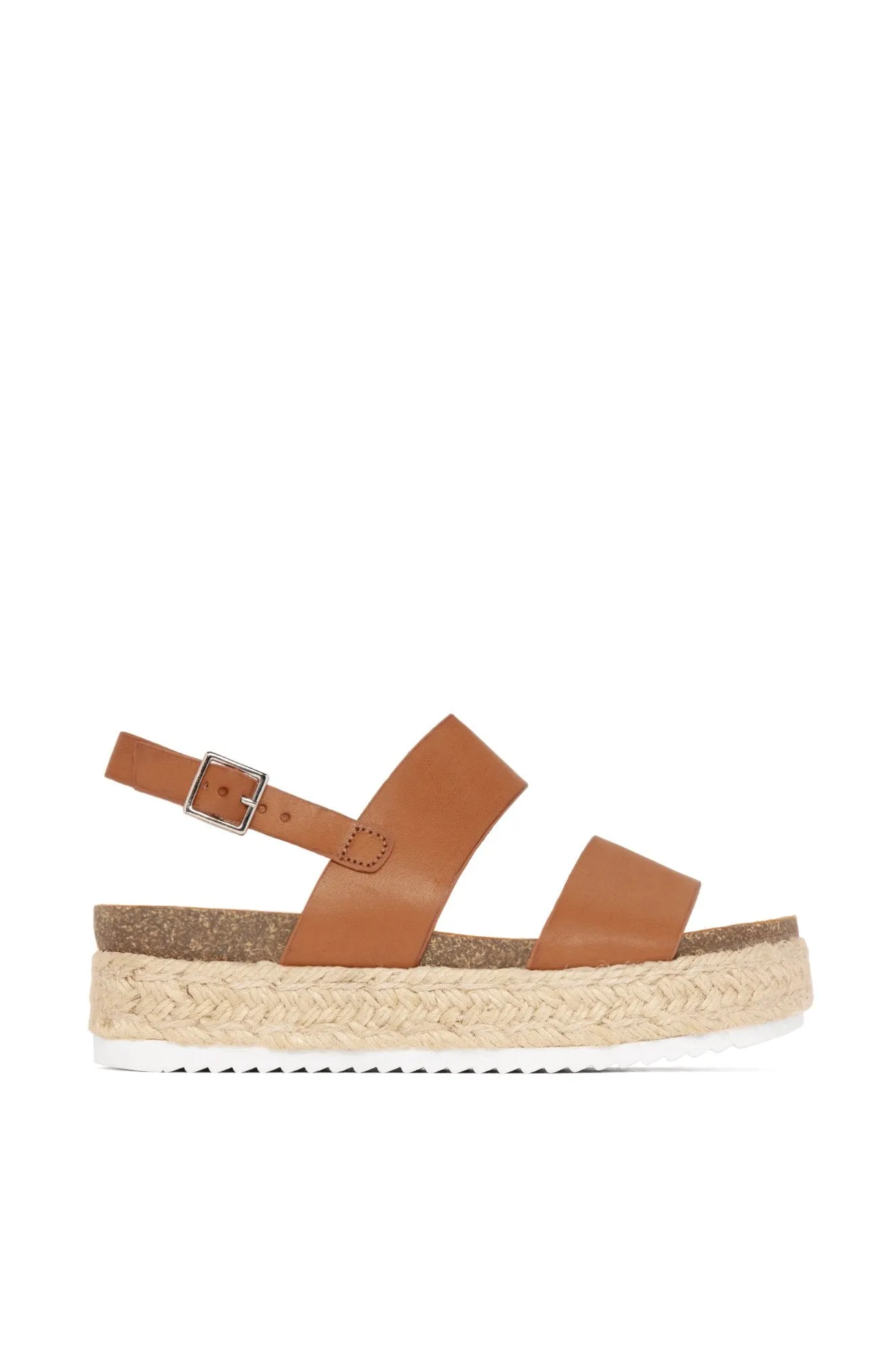 Flatform Ankle Percentage-off Casual Soda Espadrilles Wedge Large variety Tan Trim Sole Strap Rubber Sandals