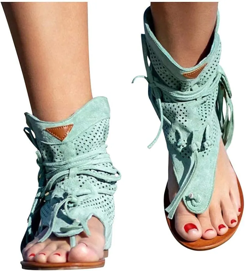 Flip Flops Sandals Fringes Thong Flats Shoes For Women Suede Tassels Womens Retro Casual Tassel Sandals