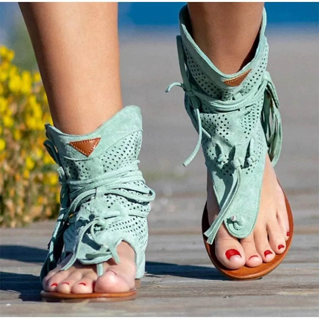 Flip Flops Sandals Fringes Thong Flats Shoes For Women Suede Tassels Womens Retro Casual Tassel Sandals