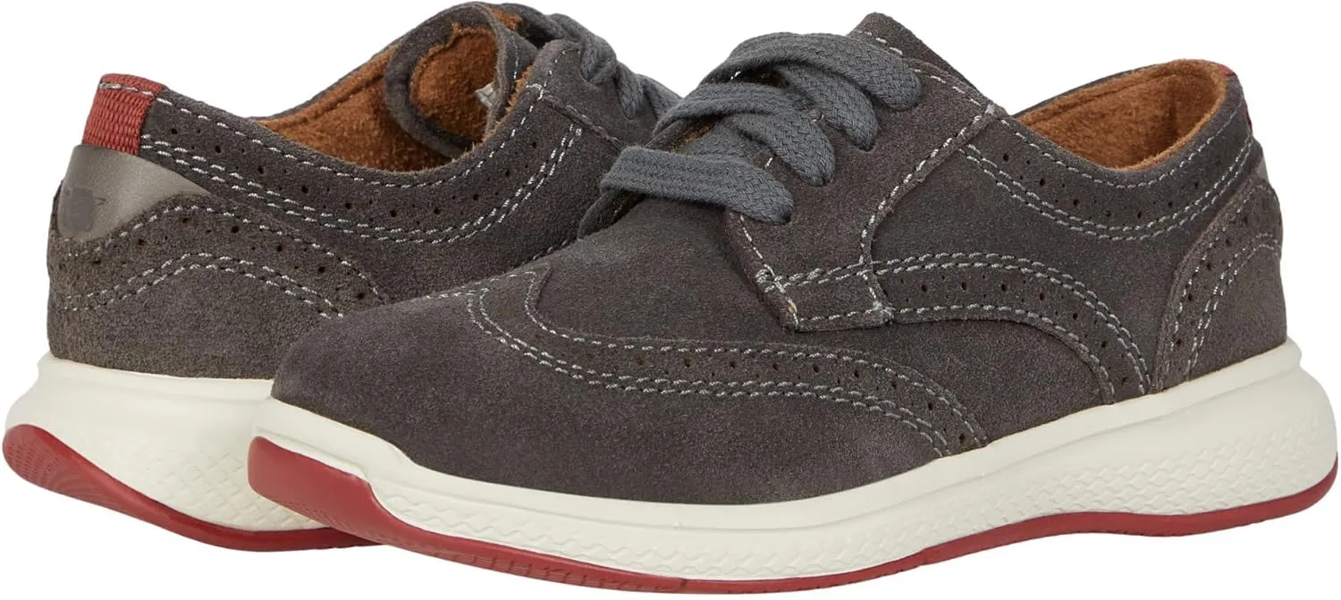 Florsheim Boy's Great Lakes Wing Tip Ox Jr. (Toddler/Little Kid/Big Kid) Gray Suede 11.5 Little Kid M
