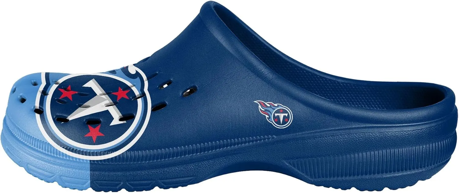 FOCO NFL Mens Big Splash Team Logo Solid Clogs Comfortable Water Slip on Shoes