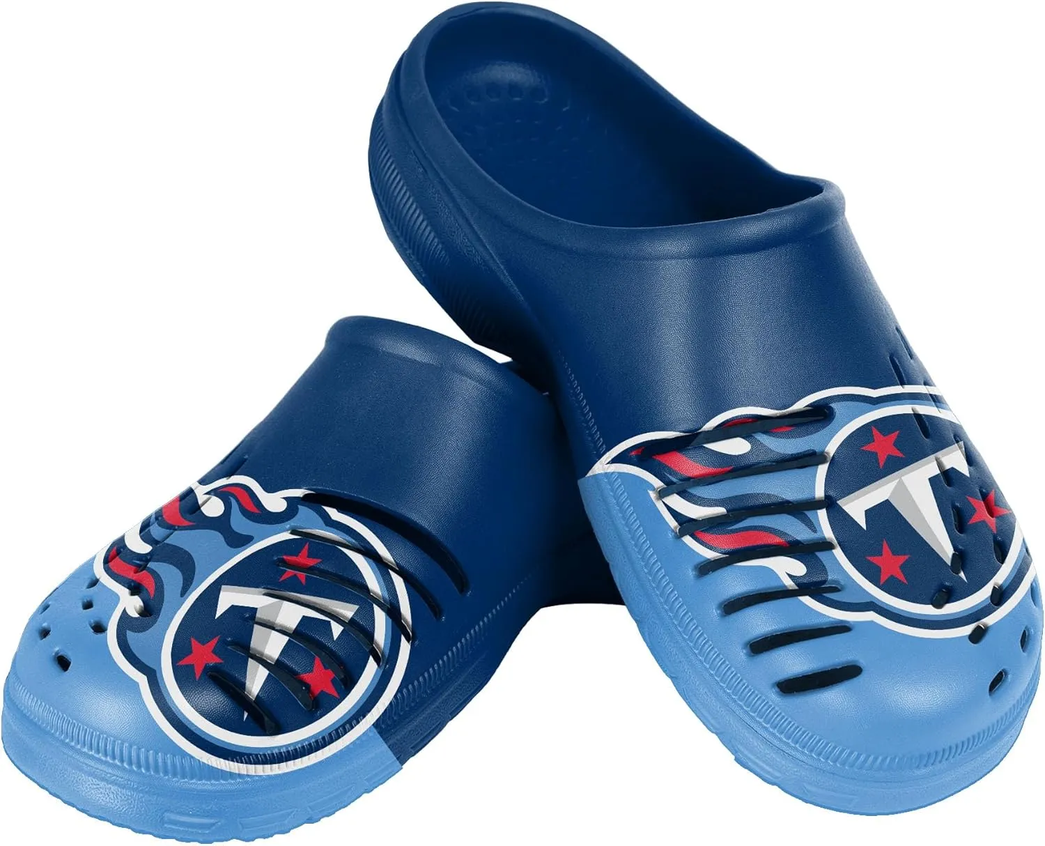 FOCO NFL Mens Big Splash Team Logo Solid Clogs Comfortable Water Slip on Shoes