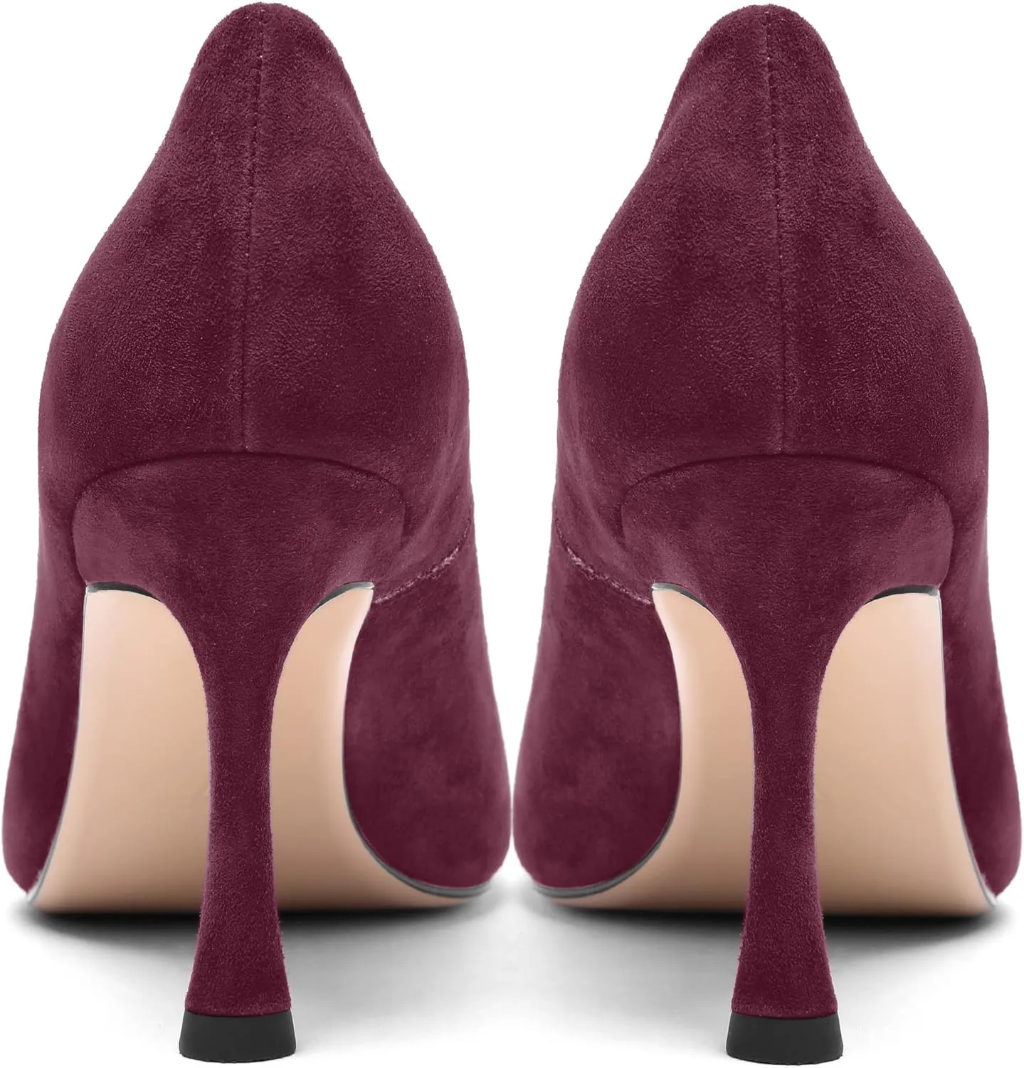 FOGEENA Womens Party Slip On Solid Pointed Toe Suede Fashion Stiletto High Heel Pumps Shoes 3.14 Inch