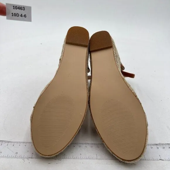 FOWT Brown Espadrille Ankle Straps Buckle Wedge Sandal Open Toe Platform Shoe