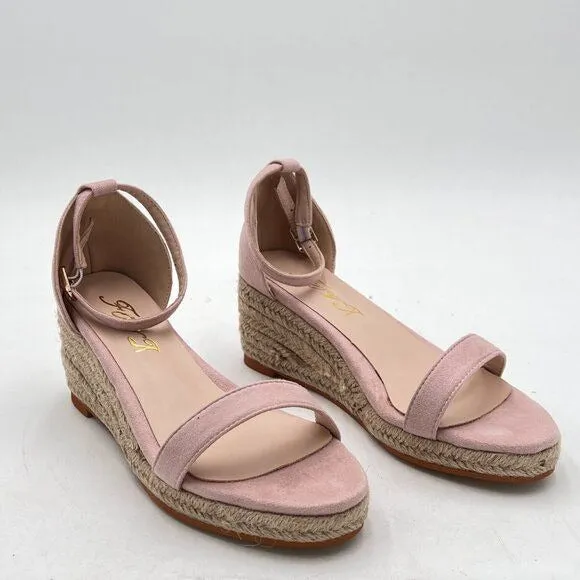 FOWT Nude Ankle Straps Buckle Wedge Sandals for Women Open Toe Platform Sandals