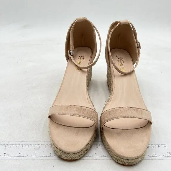 FOWT Nude Ankle Straps Buckle Wedge Sandals Open Toe PlatformD'Orsay  Shoe
