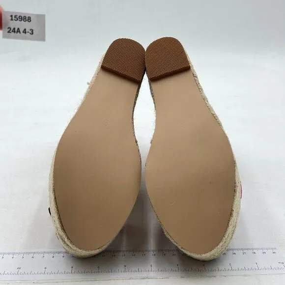 FOWT Rosy Purple Platform Espadrille Wedge Sandal Two Tone Buckle Strap Shoes