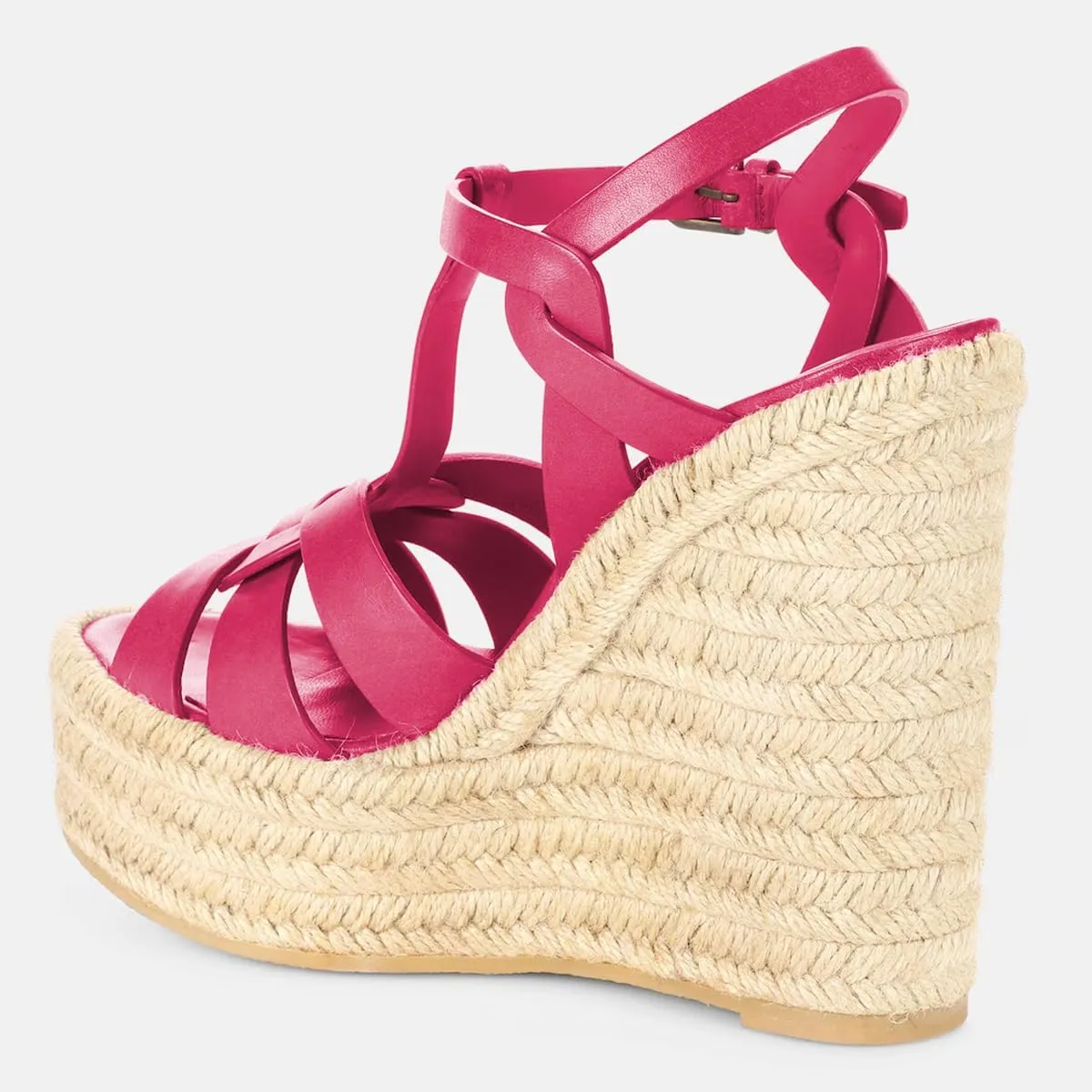 FSJ Women Elegant Open Toe Espadrille Platform Ankle Strap Wedge Sandals Woven Cutout Casual Summer Dress Comfort Shoes Size 4-16 US