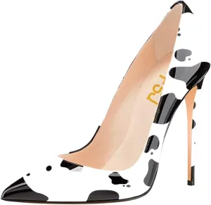 FSJ Women Formal Pointed Toe Pumps High Heel Sexy Stilettos Slip On Office Cute Evening Dress Shoes Size 4-15 US