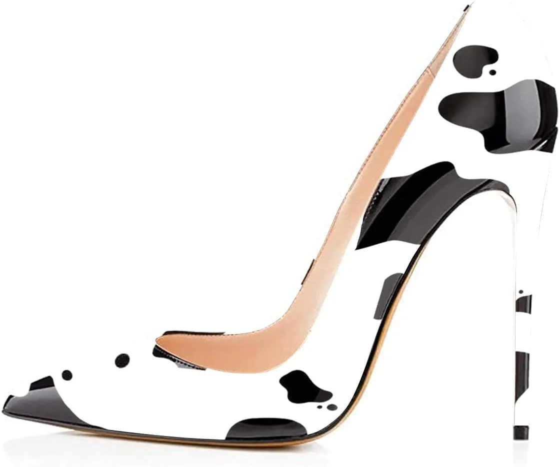 FSJ Women Formal Pointed Toe Pumps High Heel Sexy Stilettos Slip On Office Cute Evening Dress Shoes Size 4-15 US