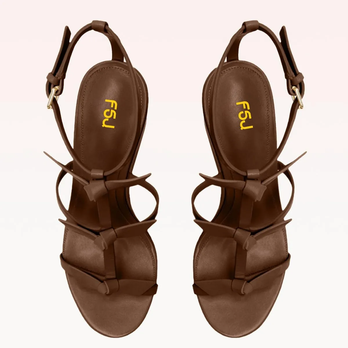 FSJ Women High Heels Platform Wedge Heel Sandals Sexy Open Toe Gladiator T Strap Bow Summer Walking Dressy Shoes Size 4-16 US