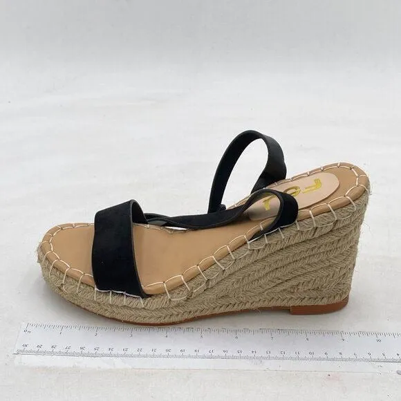 FSJ Women Platform Wedge Espadrille Sandal Open Toe Ankle Strap Buckle High Heel
