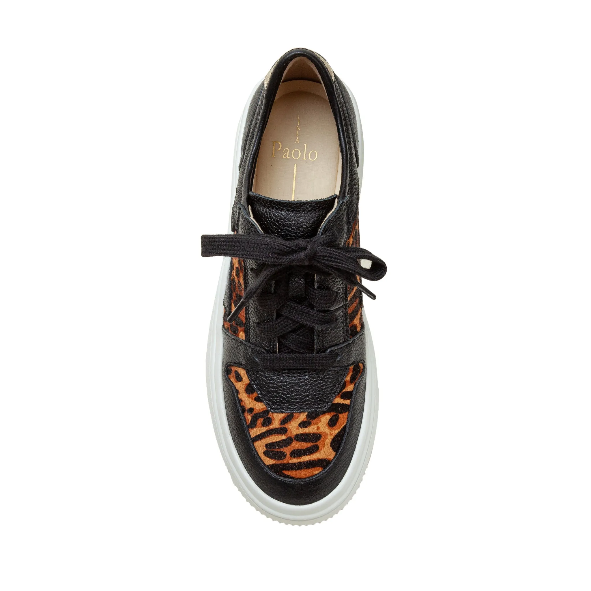 GAINS | Lace-up Leather Platform Sneakers