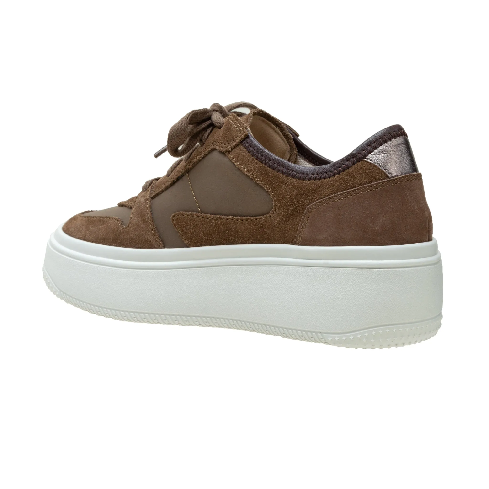 GAINS | Lace-up Leather Platform Sneakers