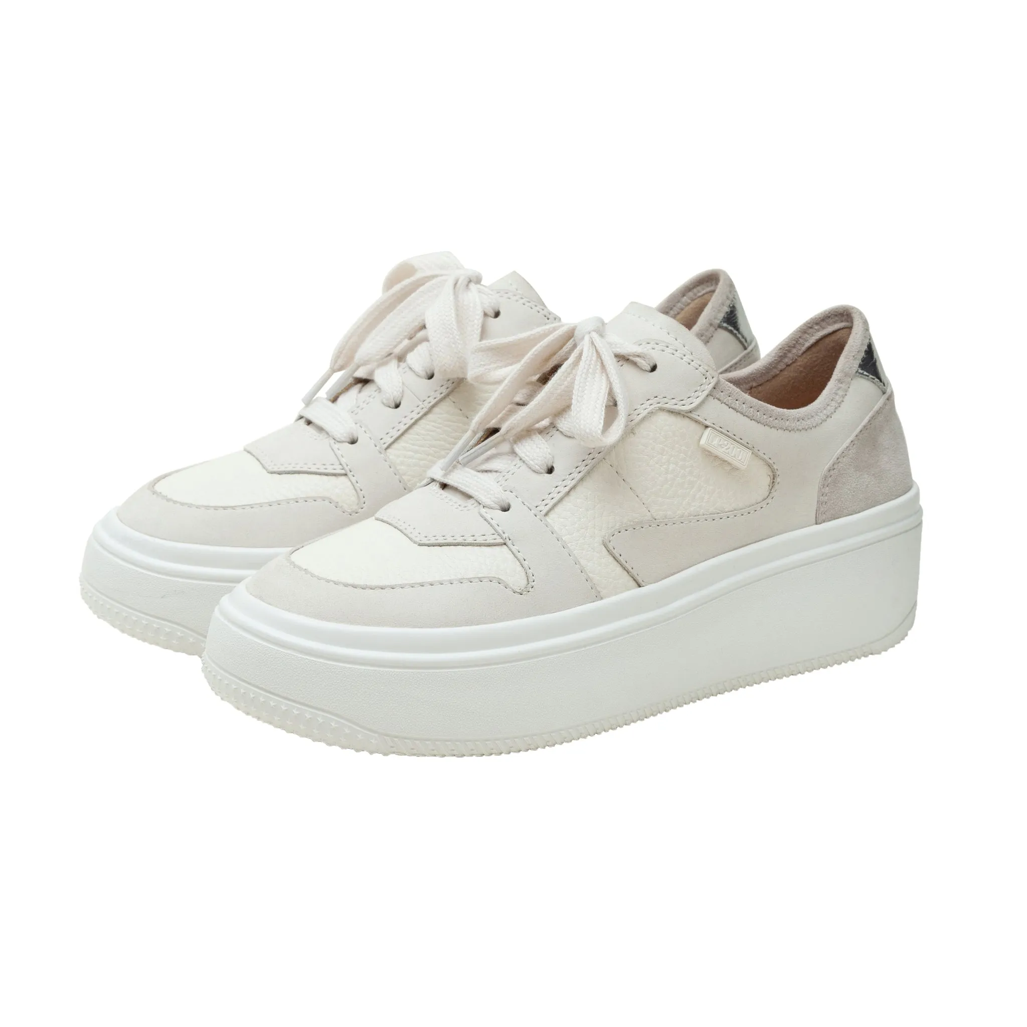 GAINS | Lace-up Leather Platform Sneakers