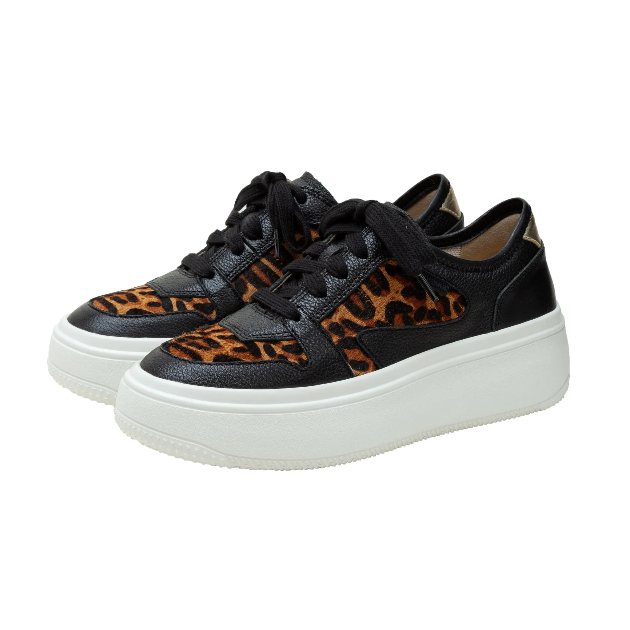 GAINS | Lace-up Leather Platform Sneakers