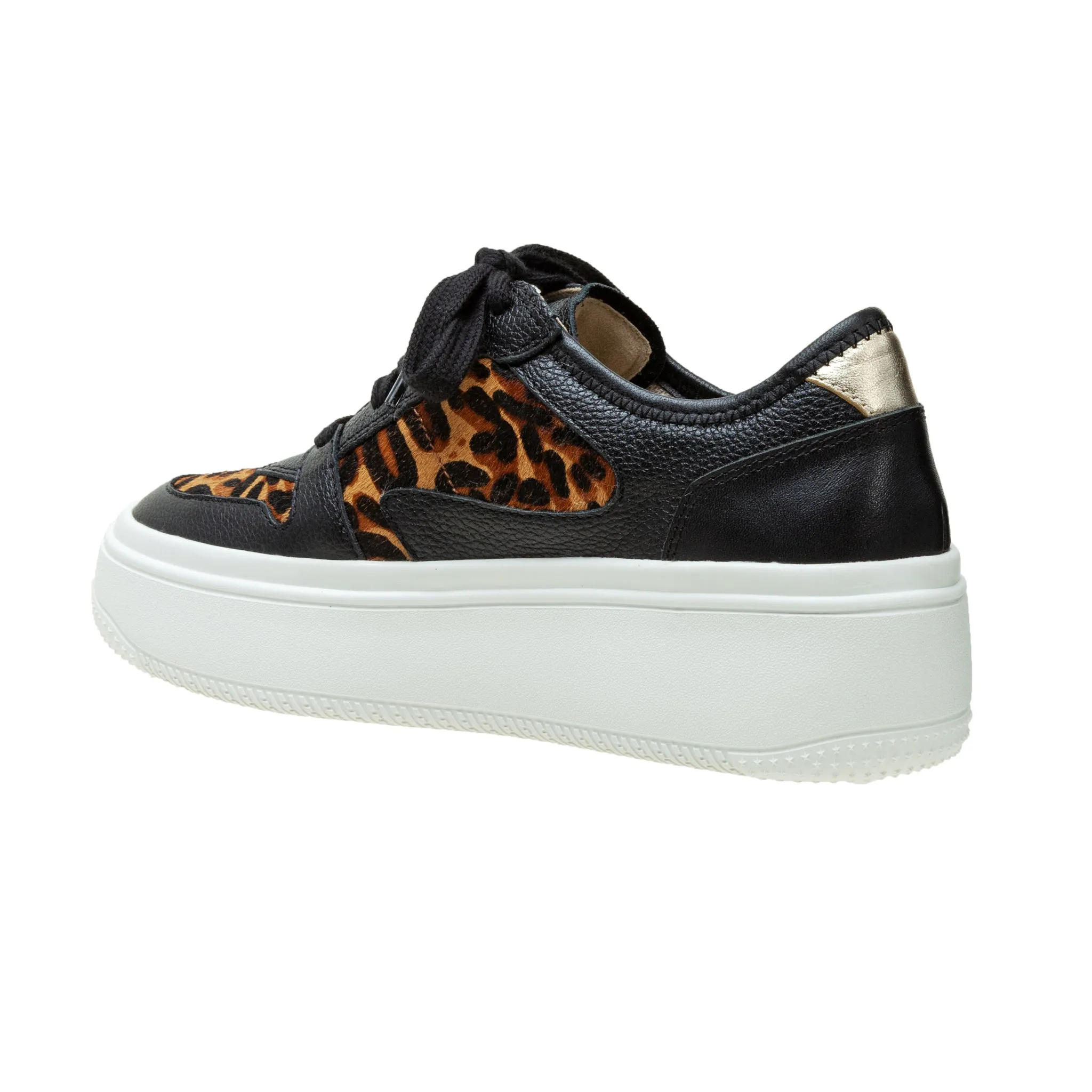 GAINS | Lace-up Leather Platform Sneakers