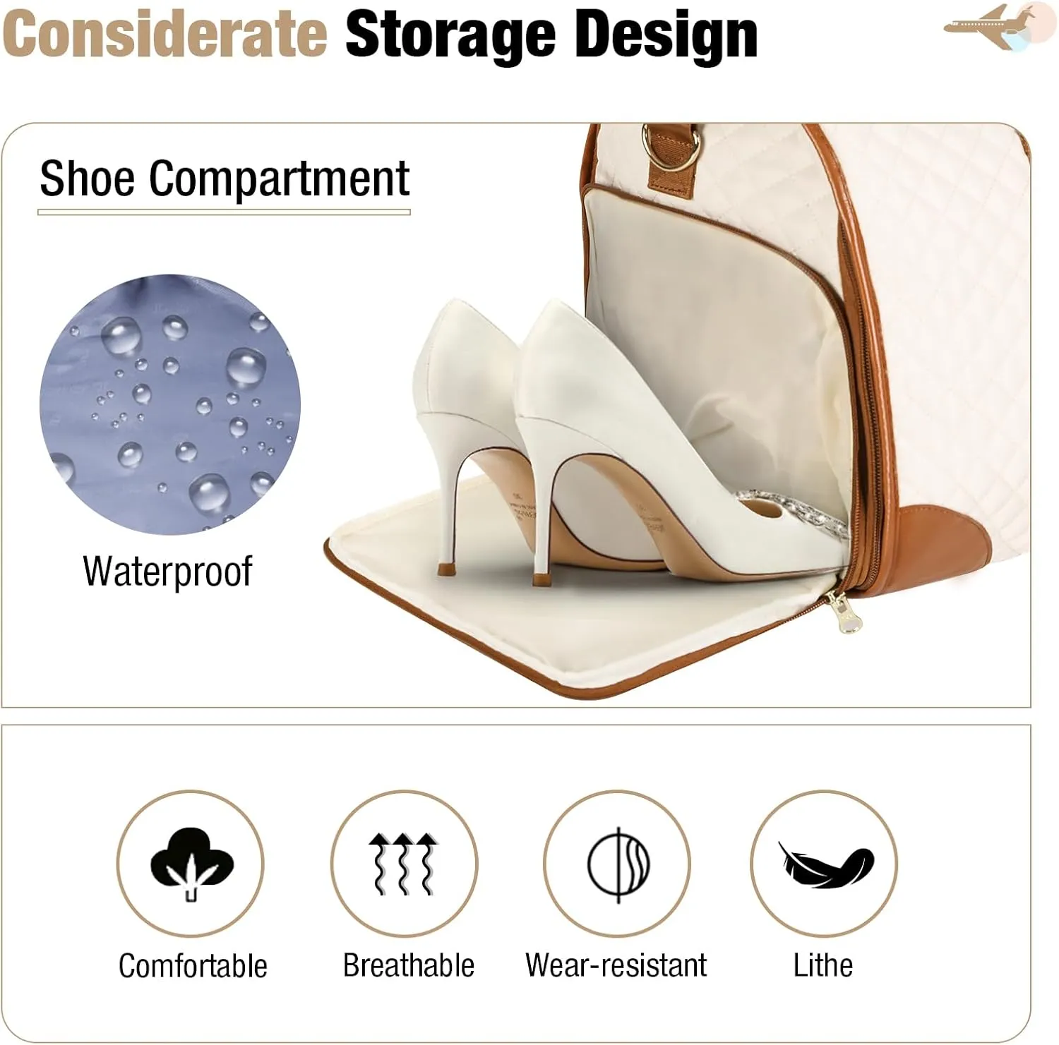 Garment Bag for Travel, 3 in 1 Convertible Jenni Bag Roomy Design Duffle Suit Bags with Water-Resistant Shoe Pouch, Overnight Halfday Weekender Bags for Women Hanging Clothes