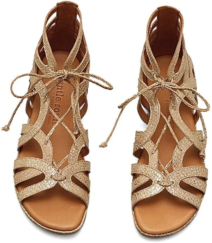 Gentle Souls Women's Break My Heart 3 Gladiator Sandal, Gold