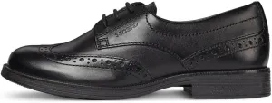 Geox Girls Derby Brogues, Black, 5 Toddler