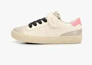 Geox  Ivory Platinum Velcro Sneaker J454ND