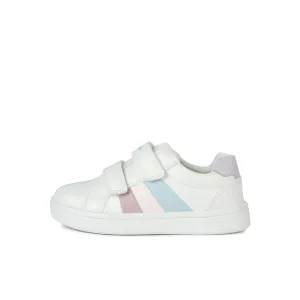 Geox  White Color Stripe Velcro Sneaker J354MA