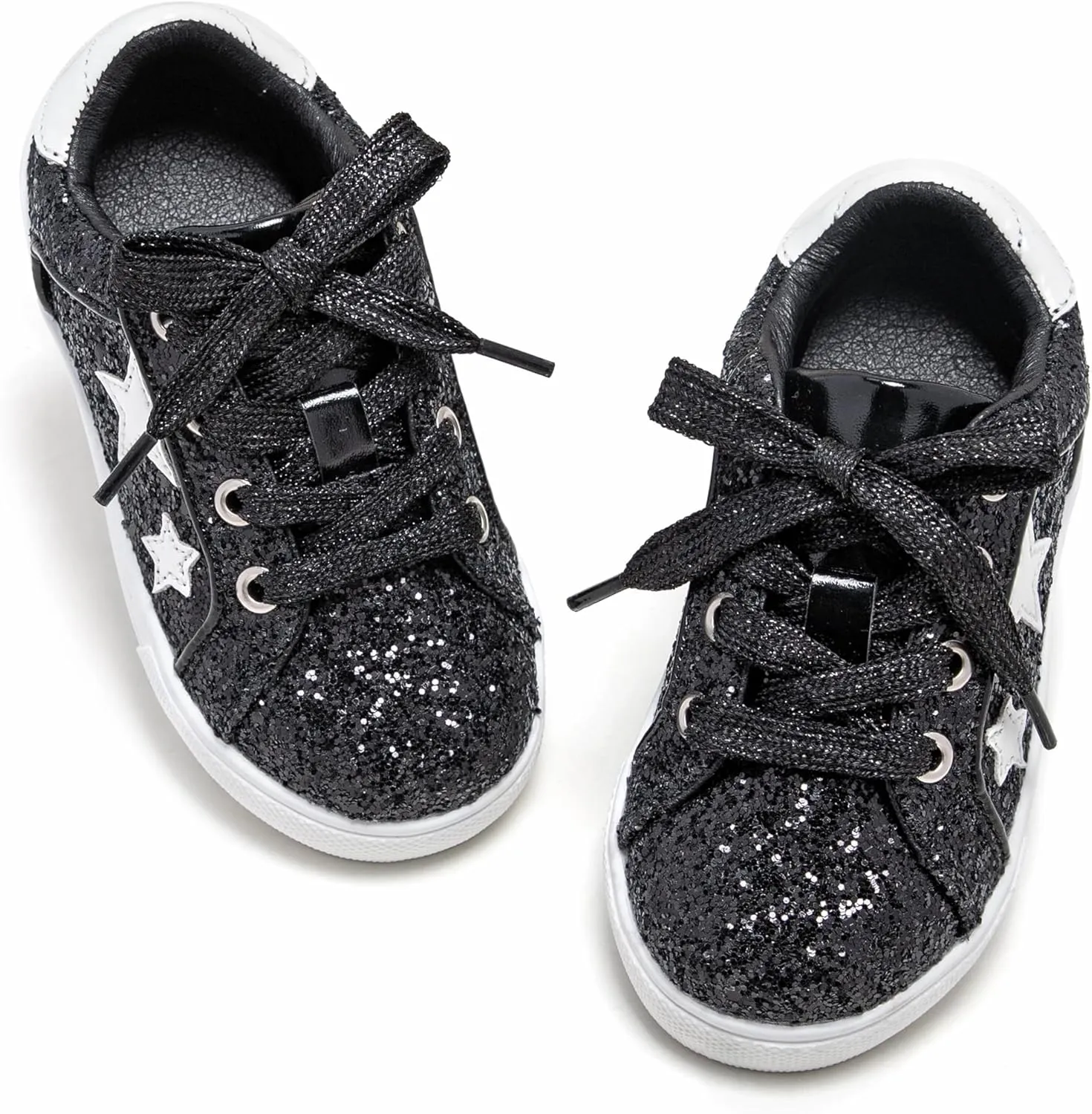 GINFIVE Toddler Girls Sneakers Little Girls Slip On Shoes Glitter Sneakers Todder