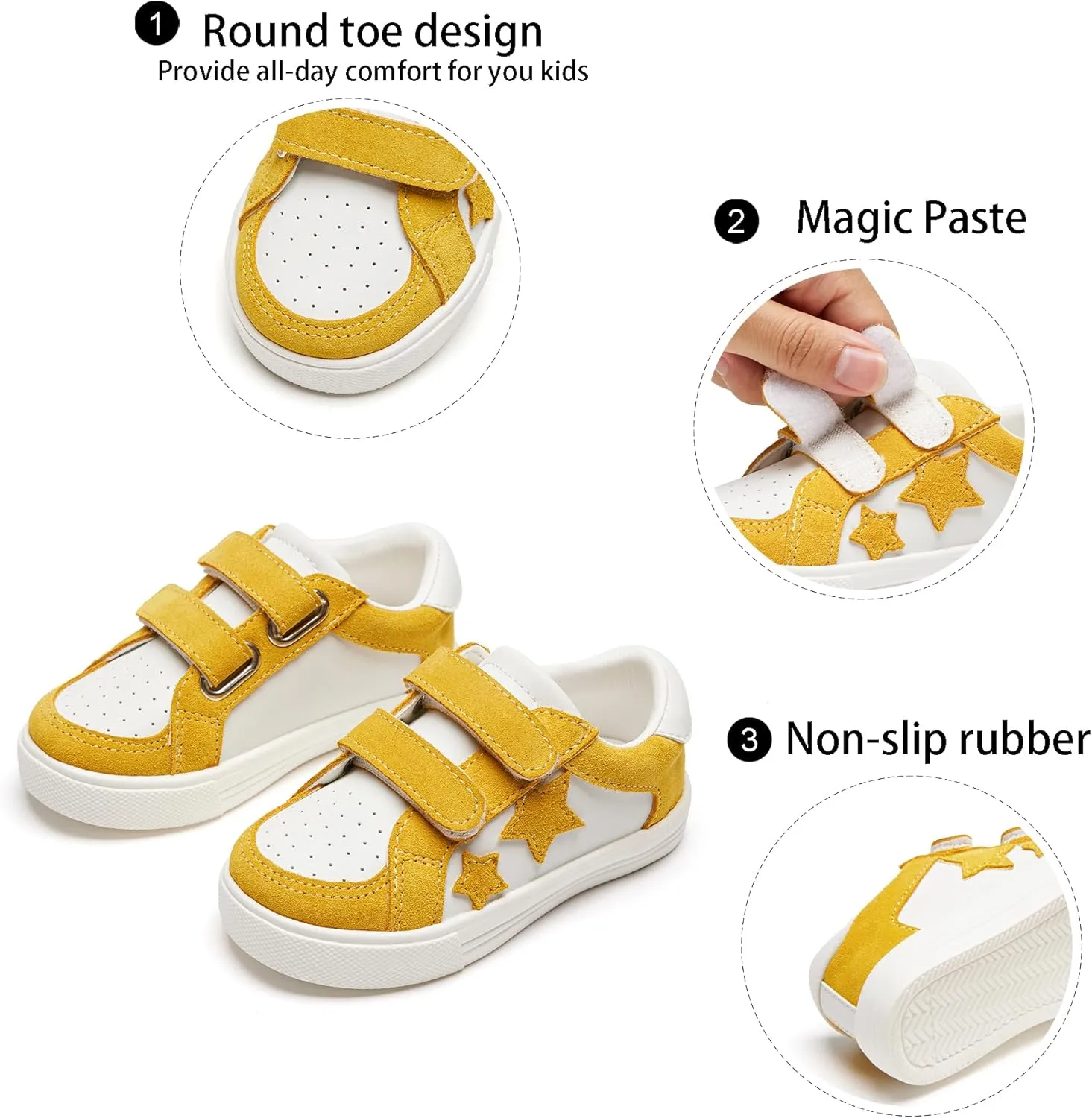 GINFIVE Toddler Girls Sneakers Little Girls Slip On Shoes Glitter Sneakers Toddler