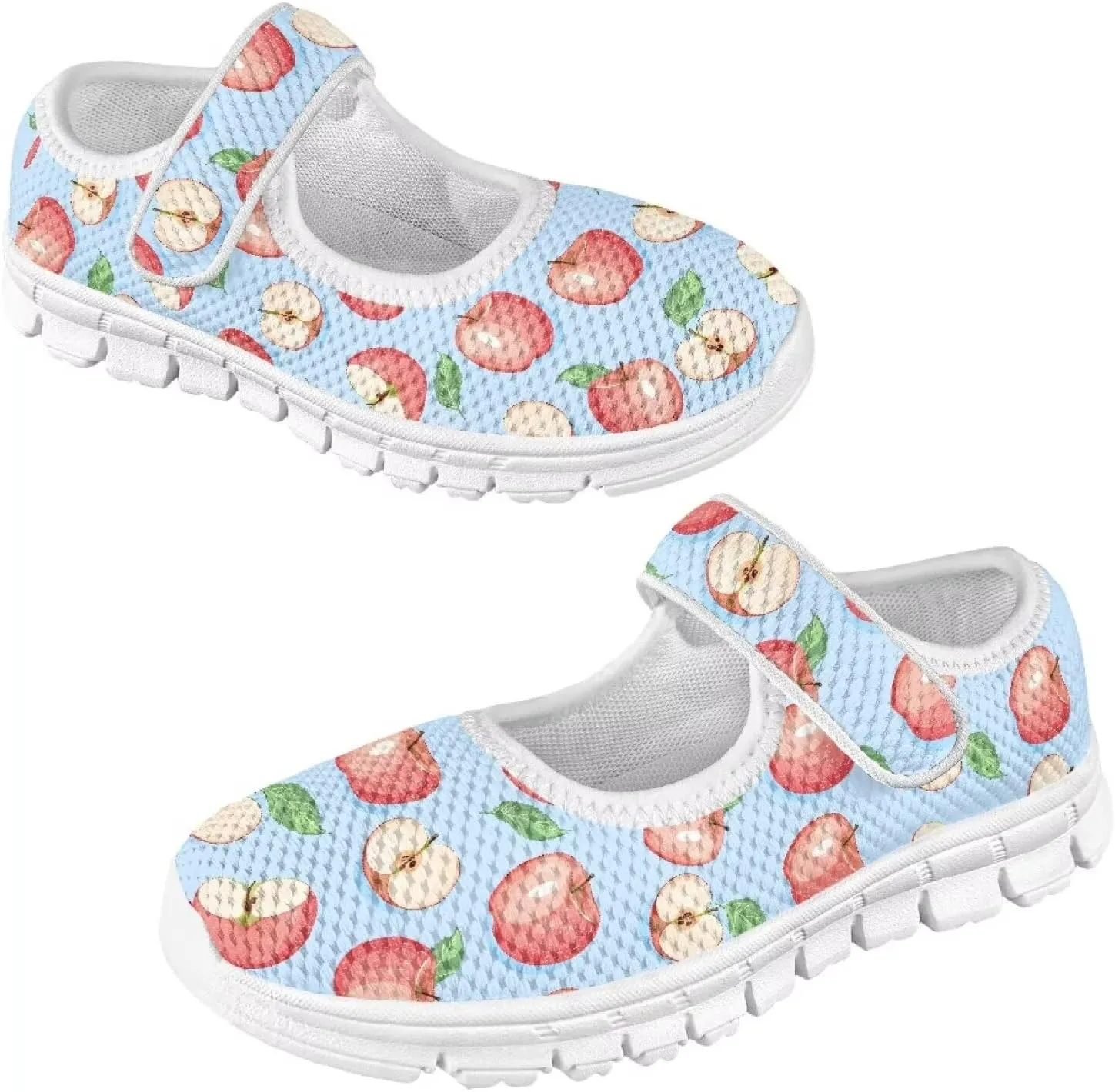 Girls Casual Shoes with Strap,Printed Sneaker for Toddlers Kids,Comfort Anti-Slip Walking Shoes for Indoor Outdoor