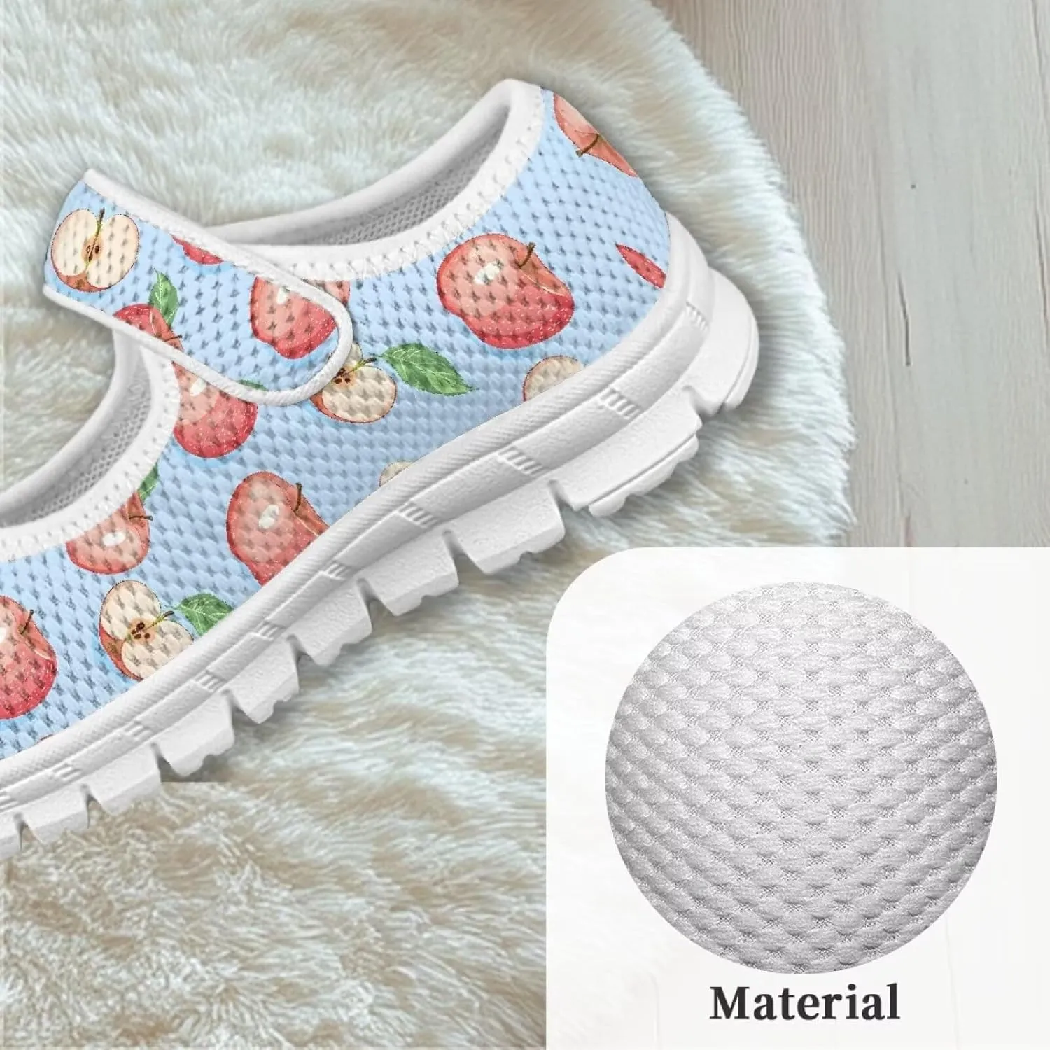 Girls Casual Shoes with Strap,Printed Sneaker for Toddlers Kids,Comfort Anti-Slip Walking Shoes for Indoor Outdoor